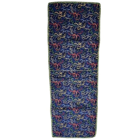 Christmas Handmade Pieced Quilted Table Runner 56" Poinsettias Holly Reversable - Picture 7 of 13